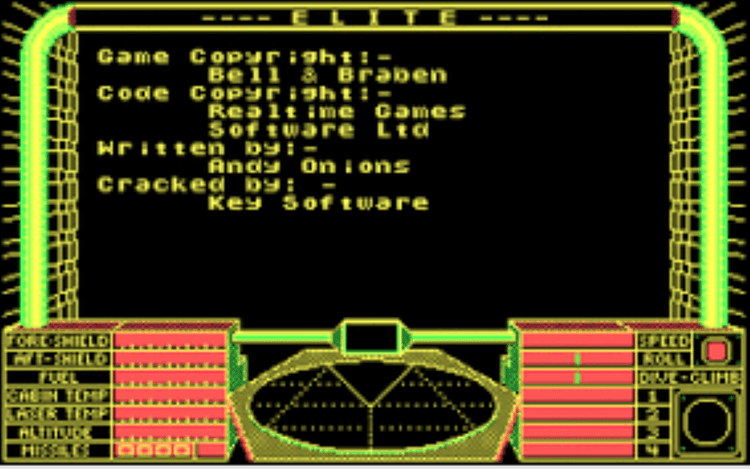 Gameplay screen of Elite (7/8)