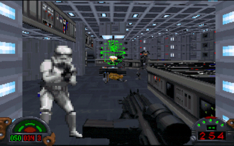 Gameplay screen of Star Wars: Dark Forces (8/8)