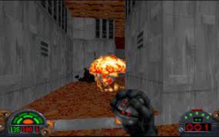 Gameplay screen of Star Wars: Dark Forces (3/8)