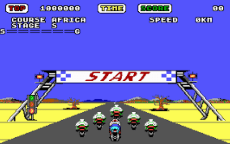 Gameplay screen of Super Hang-On (4/4)