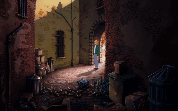 Gameplay screen of Broken Sword: The Shadow of the Templars (4/8)