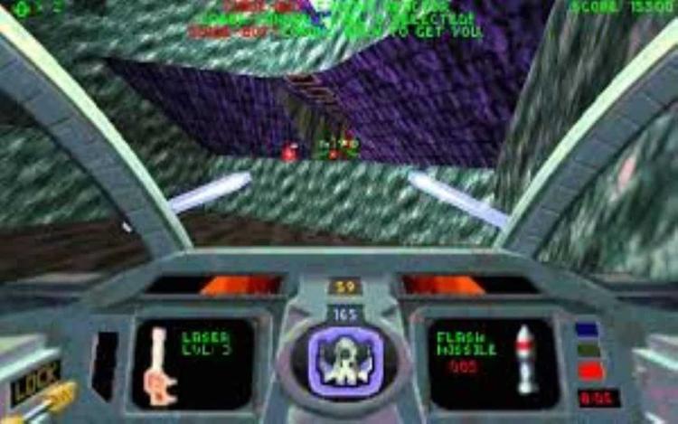 Gameplay screen of Descent II (5/8)