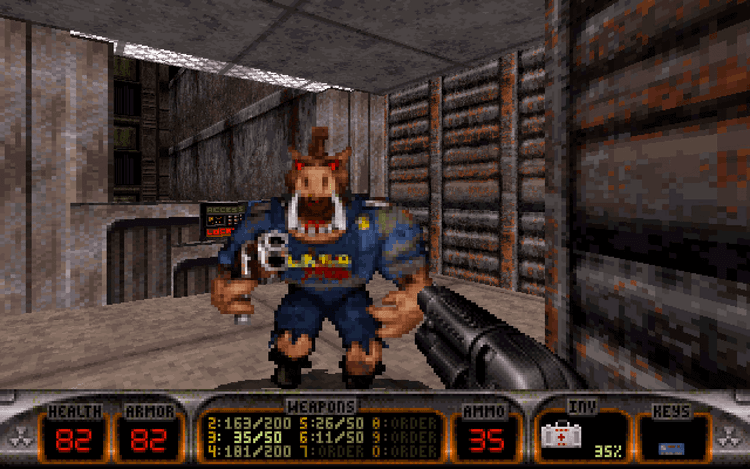 Gameplay screen of Duke Nukem 3D (6/8)