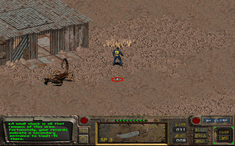 Gameplay screen of Fallout (5/8)