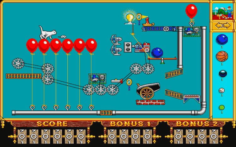 Gameplay screen of The Incredible Machine (4/8)