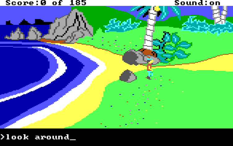 Gameplay screen of King's Quest (2/8)