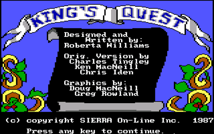 Gameplay screen of King's Quest (6/8)