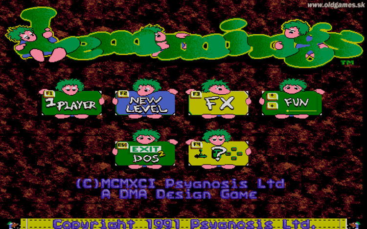 Gameplay screen of Lemmings (4/8)