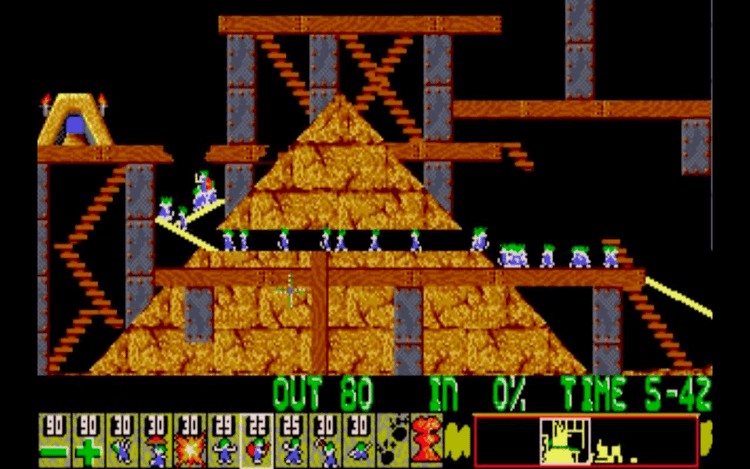 Gameplay screen of Lemmings (8/8)