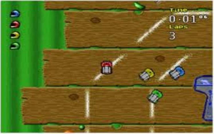 Gameplay screen of Micro Machines (3/8)