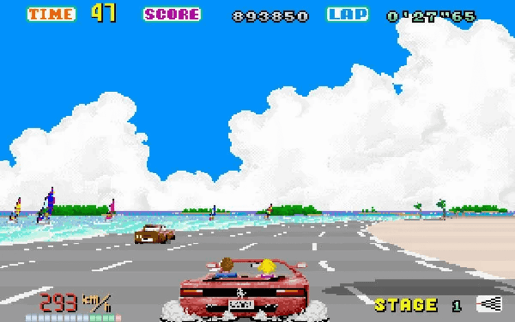 Gameplay screen of OutRun (4/7)