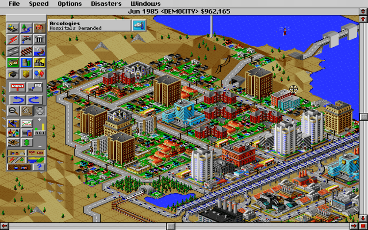 Gameplay screen of SimCity 2000 (6/8)