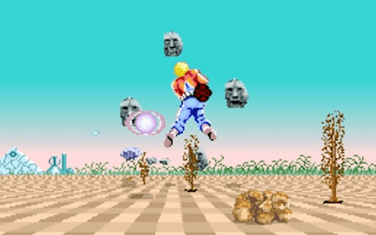 Gameplay screen of Space Harrier (4/8)