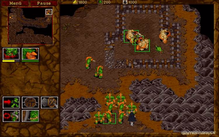 Gameplay screen of WarCraft II: Beyond the Dark Portal (8/8)