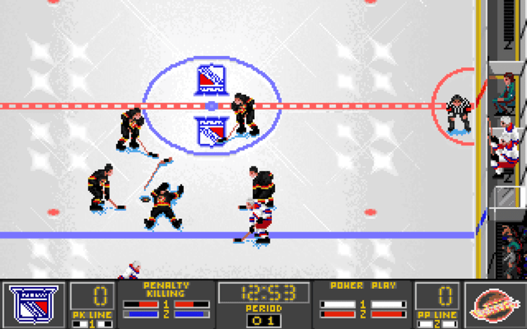 Gameplay screen of NHL 95 (1/8)