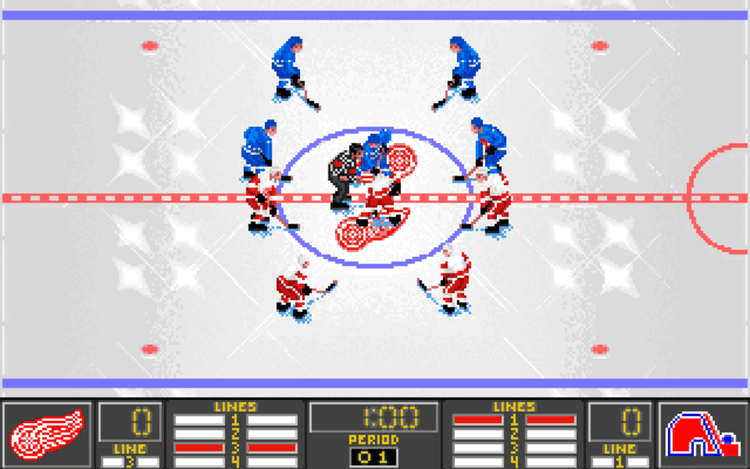 Gameplay screen of NHL 95 (2/8)