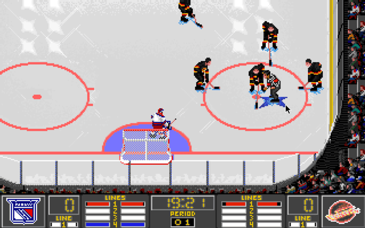 Gameplay screen of NHL 95 (3/8)