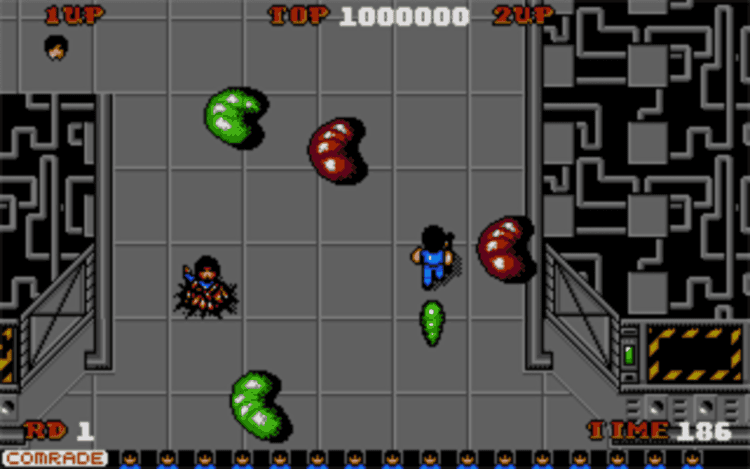 Gameplay screen of Alien Syndrome (3/8)