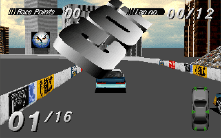 Gameplay screen of Destruction Derby (7/8)