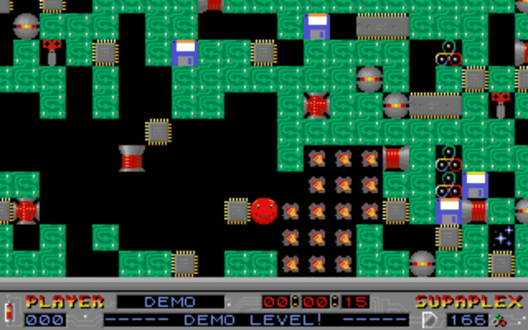 Gameplay screen of Supaplex (3/8)