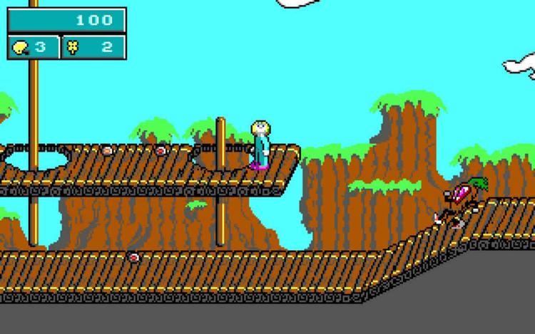 Gameplay screen of Commander Keen: Keen Dreams (1/8)